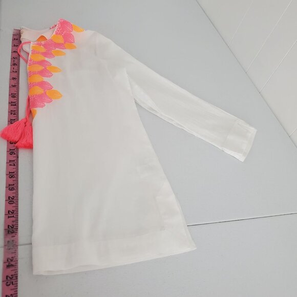 Lilly Pulitzer Womens Amelia Island Tunic Top Size S Embroidered Tasseled Beach - Picture 7 of 9